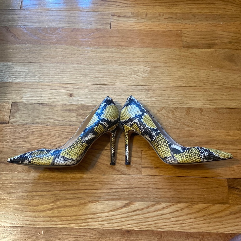 Sam Edelman Snake Yellow Snake Print Heel